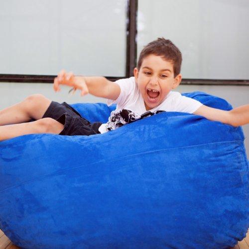 Jaxx Jaxx Bean Bags Cocoon Junior Kids Bean Bag, 4-Feet, Blueberry Microsuede