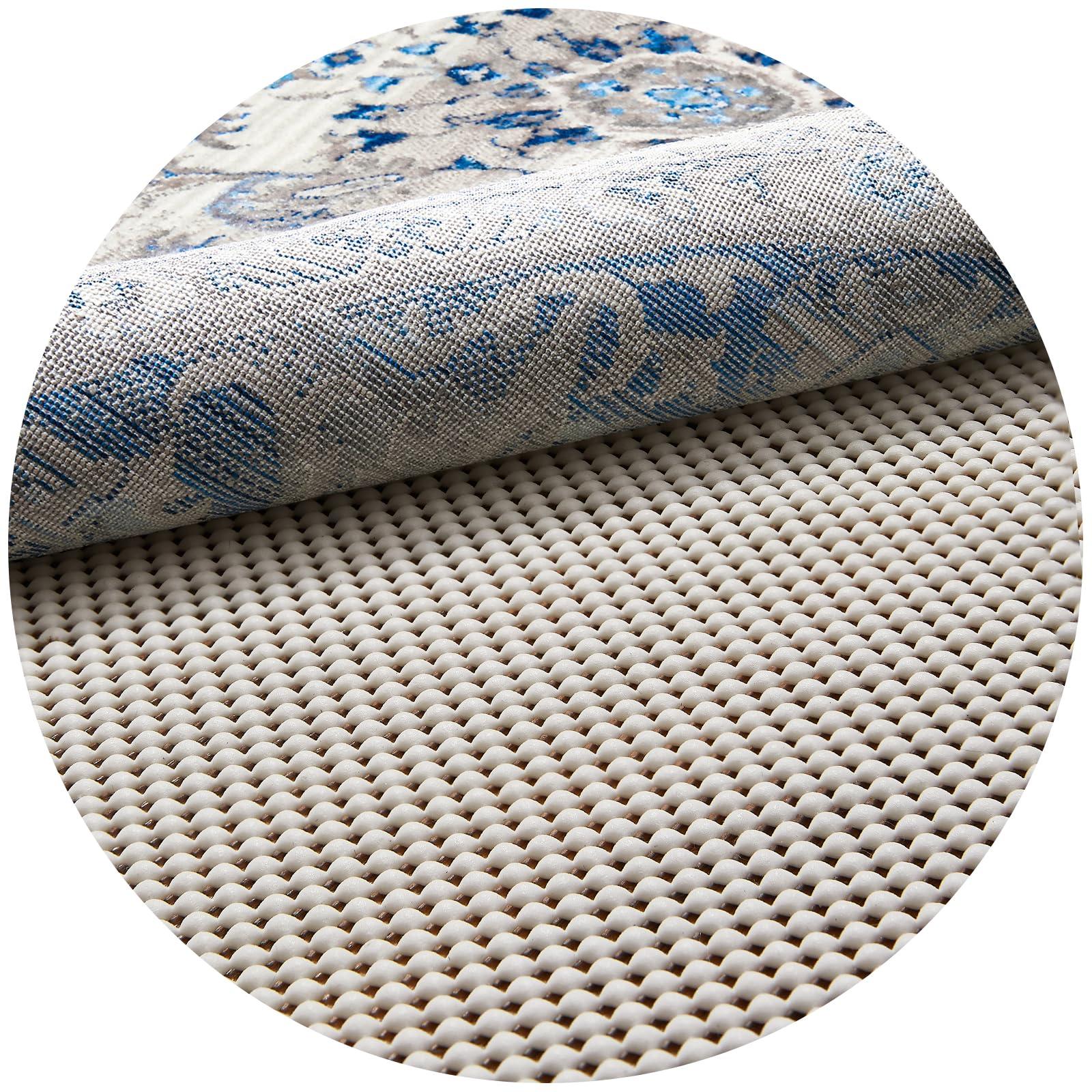 Veken Veken 6 Ft Round Rug Pad Gripper for Hardwood Floors, Non Slip Circle Rug Pads for Area Rugs, Thick Rug Grippers for Tile Floors, Under Carpet Anti Skid Mat, Keep Your Rugs Safe and in Place