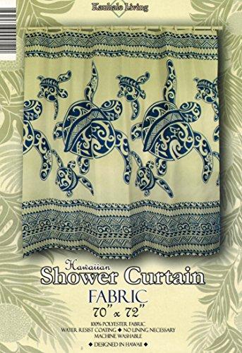 Kauhale Living Hawaiian Fabric Shower Curtain (Honu Turtle family)
