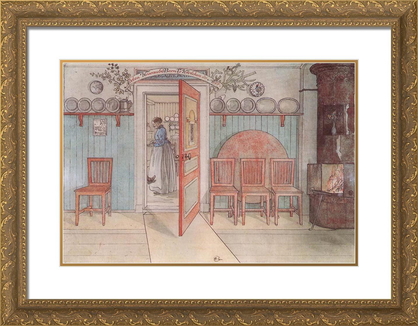 ArtDirect ArtDirect Larsson, Carl 24x19 Gold Ornate Framed Art Print with Double Matting Titled: Old Anna