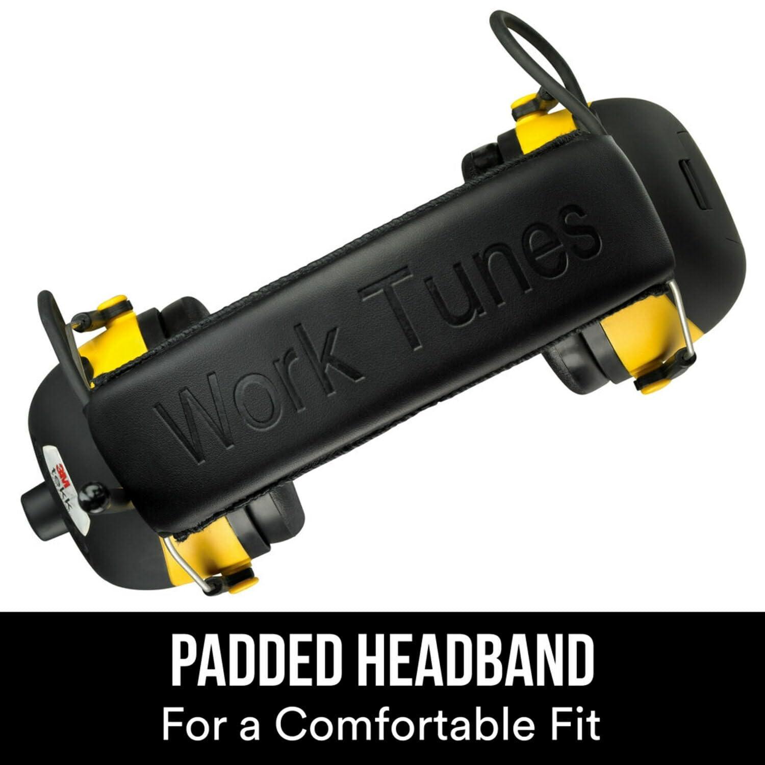 3M Safety 3M - 90541-80025T WorkTunes AM/FM Hearing Protector with Audio Assist Technology, 24 dB NRR, Ear protection for Mowing, Snowblowing, Construction, Work Shops