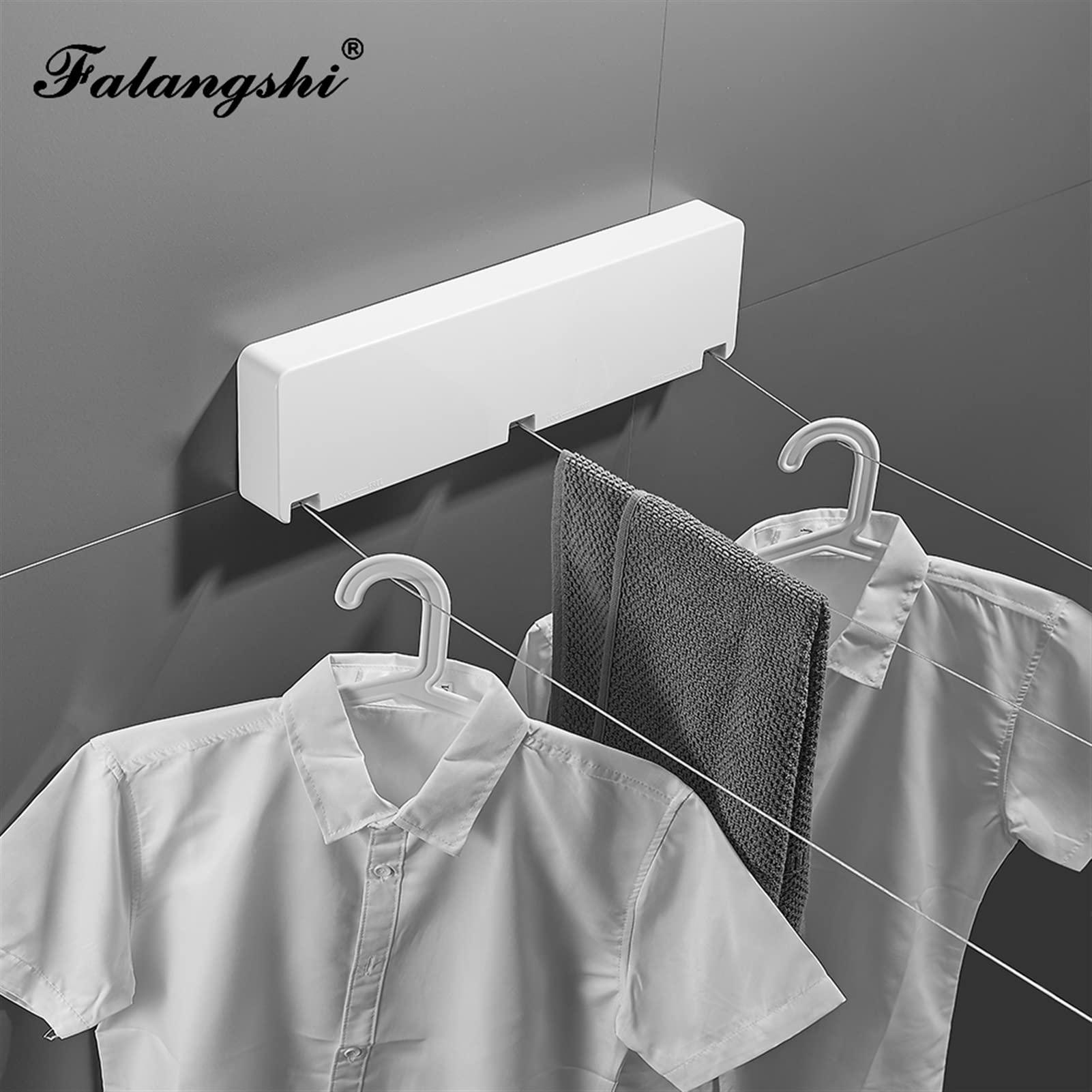 HONGYIFEI2021 ZLASS Collapsible Clothes Rack Clothes Line Dryer Bathroom Drying Rack Wire Rope 3 Lines Clothesline Rack Laundry Dryer Triple Layer Portable Clothes Rack (Color : Gold)