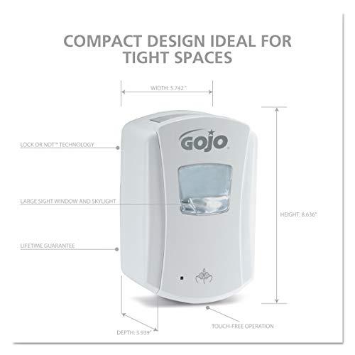 Gojo GOJO LTX-7 Touch-Free Foam Soap Dispenser, White, for 700 mL LTX-7 GOJO Foam Soap Refills (Pack of 1) - 1380-04
