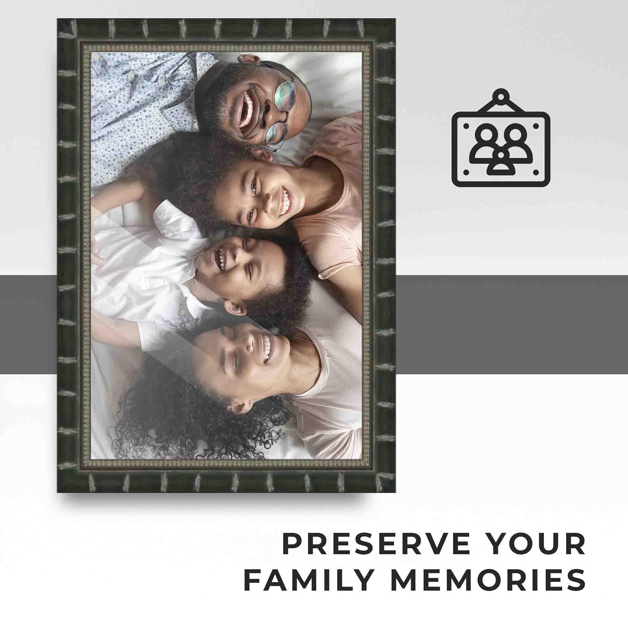 CustomPictureFrames.com 16x6 Frame Black Wood Picture Frame - Width 1.5 Inches | Interior Frame Depth 0.5 Inches | Balcoca Black Bamboo Photo Frame Complete with UV Acrylic, Foam Board Backing & Hanging Hardware