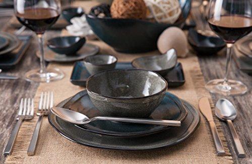 Fortessa D&V 8 Piece Stn Porcelain Dinnerware Triangle Dipping Bowl Set, 2.75\" x 3\", Mist