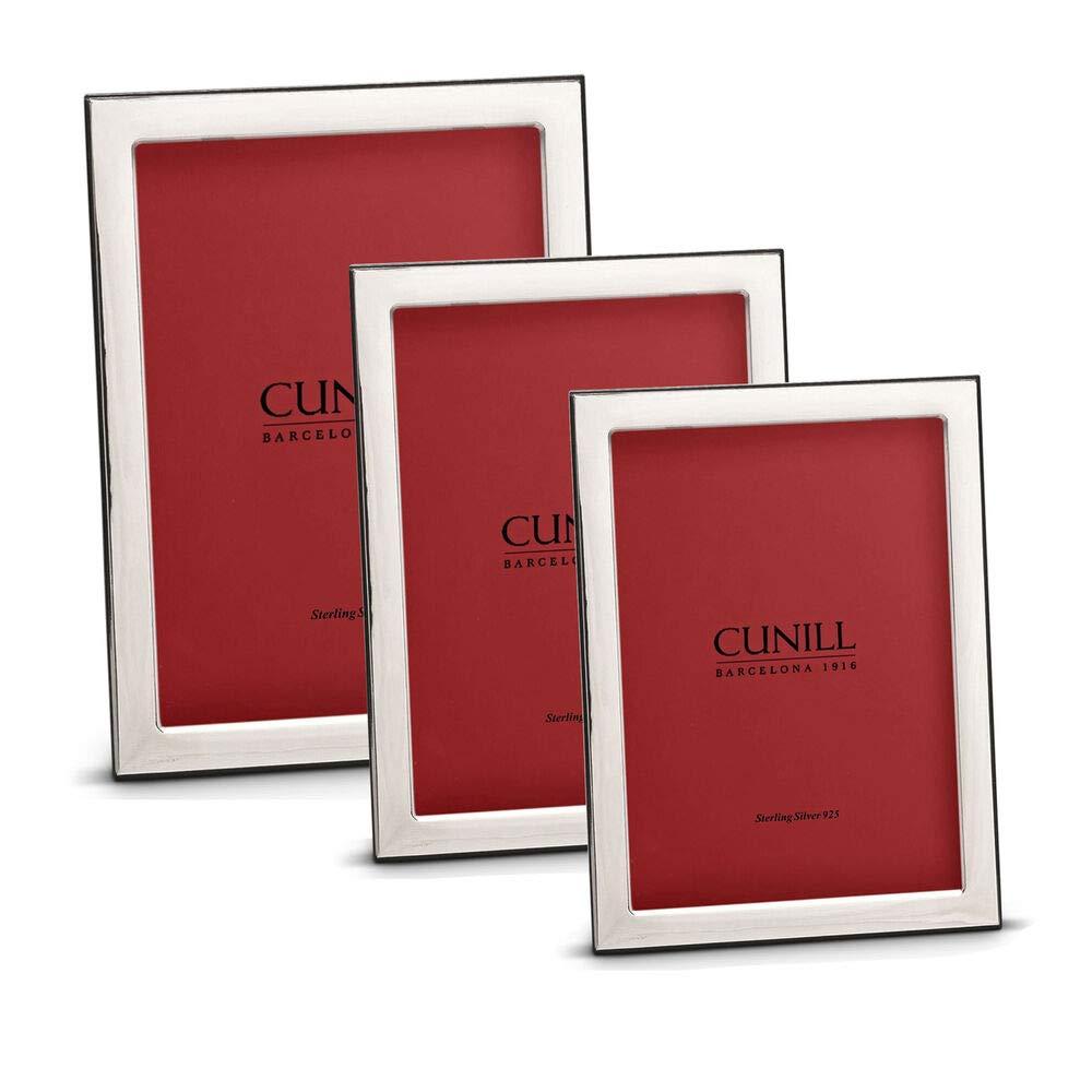Cunill CUNILL Sterling Silver Picture Frame, Oxford 5x7 Picture Frame, Tarnish Resistant, Mahogany Wood Back, Fits 5\" x 7\" Photo