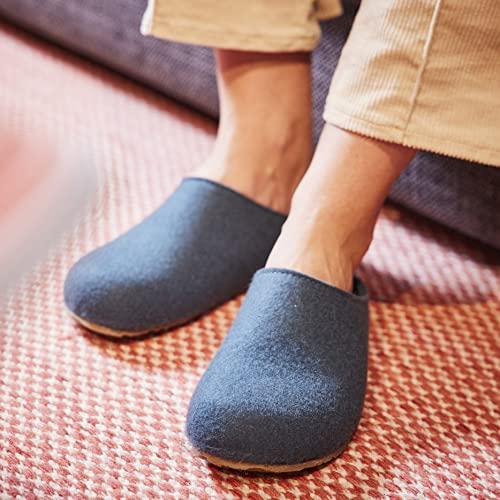 HAFLINGER HAFLINGER Men's Unlined Low House Shoes, Blue Jeans 72, us 7.5