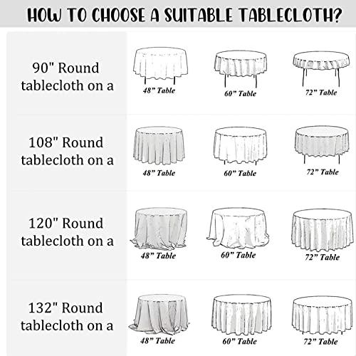 Fivenl 8 Pack Round Tablecloth 90 Inch Round Table Covers Bulk Washable Polyester Fabric Round Table Clothes for Wedding Party Reception Banquet Buffet Restaurant (White, 90 Inch)