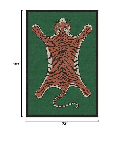 RUGGABLE RUGGABLE x Jonathan Adler Washable 6x9 Area Rug, Tiger Emerald, Premium Modern Rugs for Living Room, Bedroom, Kitchen, Office, Classroom with Gripper Non Slip Pad