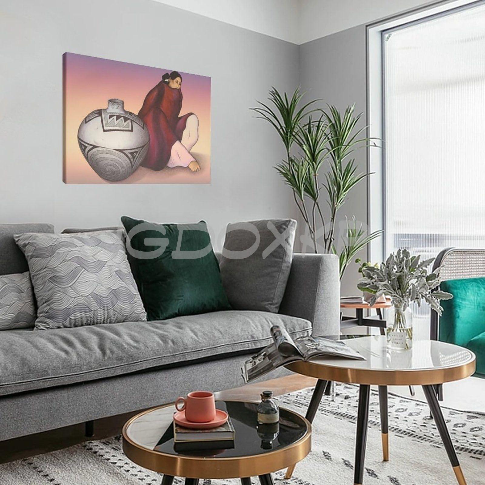 TOYOCC TOYOCC Artist RC Gorman - Native American Women Art Poster (1) Canvas Poster Bedroom Decor Office Room Decor Gift Frame-style 24x16inch(60x40cm)