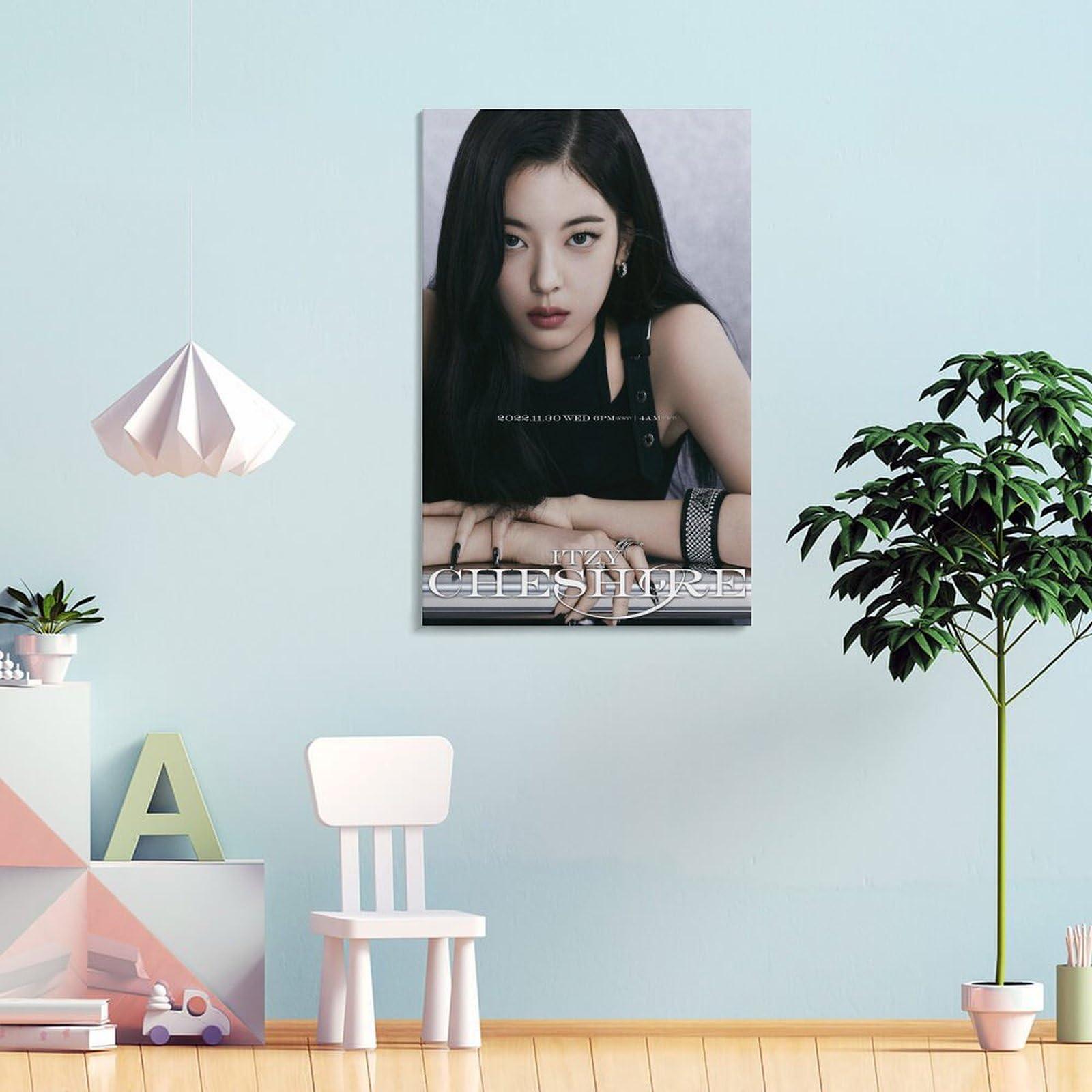 Generic Generic Lia ITZY Kpop CHESHIR Teaser Cool Korea Kpop Artist KPOP ARTIST ALBUM COVER Print on Canvas Painting Wall Art for Living Room Home Decor Boy Gift 08x12inch(20x30cm), Frame-style