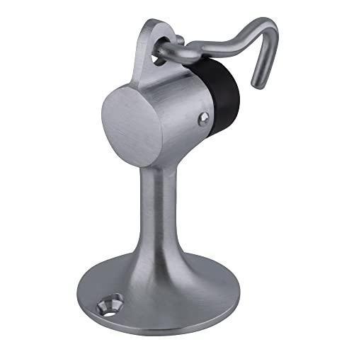 C.R. Laurence Aluminum Finish Floor Mounted Heavy Duty Door Stop with Hook and Holder