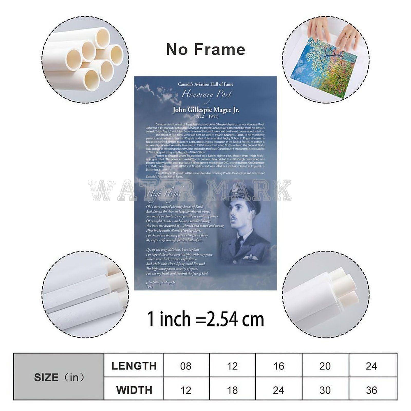 UTWDDCC UTWDDCC High Flight Poem by John Gillespie Magee Jr Poster (4) Canvas Painting Wall Art Poster for Bedroom Living Room Decor 12x18inch(30x45cm)