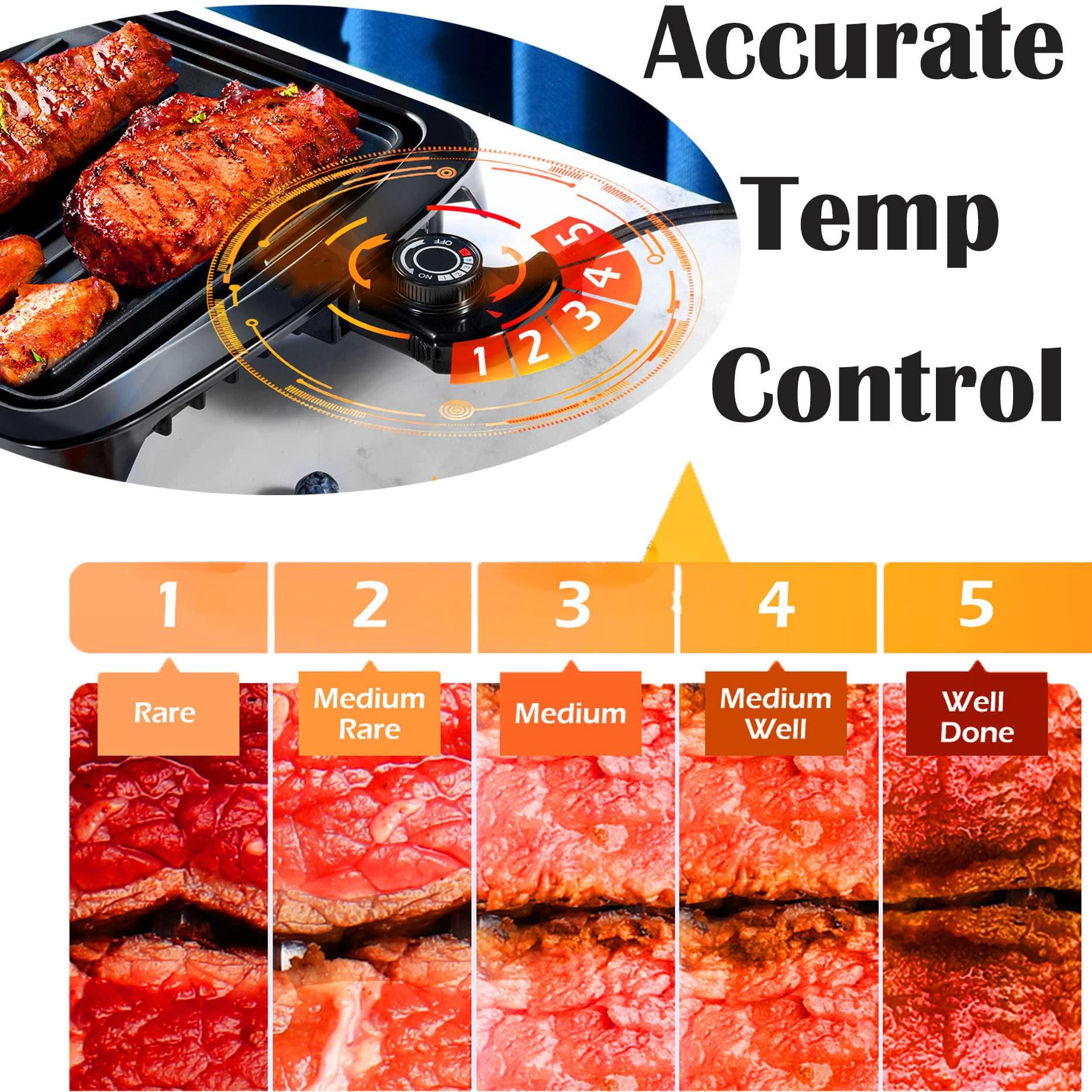 Vestynska 2-in-1 Large Nonstick Electric Griddle, 1600W Pancake Griddle, Heat Up Fast Evenly Smokeless Griddle Pan, Temperature Control, Non-stick Coating, Drip Tray, for Meal Indoor BBQ Grill Party (21\'\'x11\'\')