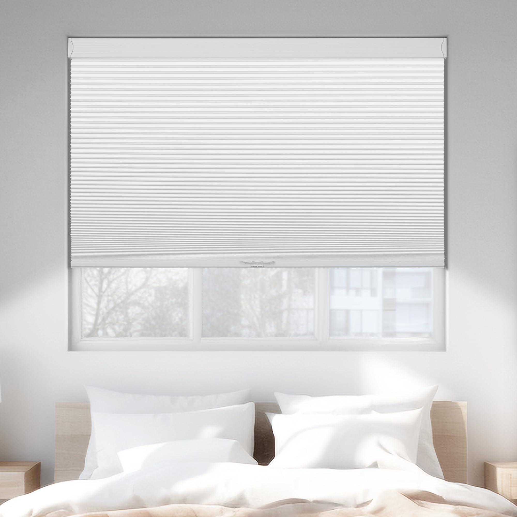 HOTSOON HOTSOON Cordless Cellular Shades for Windows Blackout Honeycomb Blinds Easy to Install Noise Reduction Thermal Insulated for Home, Blackout-White, 54" W x 78" H