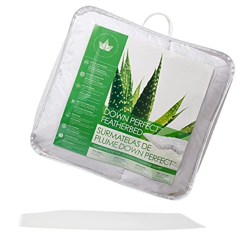 Canadian Down & Feather Company Canadian Down & Feather Co. - Down Perfect Feather Bed King Size - 255 TC Shell 100% Cotton Mattress Topper - Oeko TEX Certified