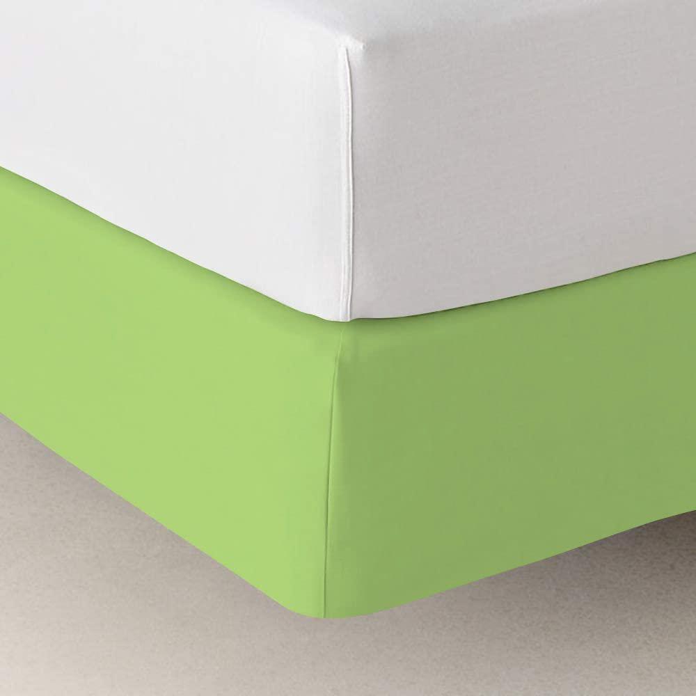 Yarns of Cotton Box Spring Cover King XL Size, Elastic Fabric Wrap Around 4 Sides Bed Skirt, Ultra Soft & Wrinkle Free, Sleek Alternative Replacing Bedskirts for Hotel/Home, Fits Box Springs up to 16\", Sage