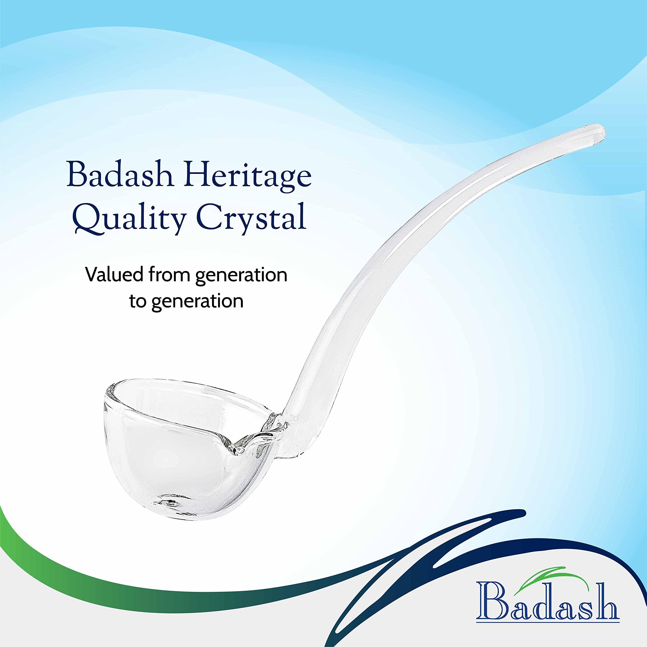 Badash Badash 6\" Small Glass Gravy Ladle, Artisan Heritage Quality Mouth-Blown Lead-Free Crystal, Elegant Small Spoon-Sized Serving Clear Utensil perfect For Sauce & Salad Dressing, Presentation Packaging