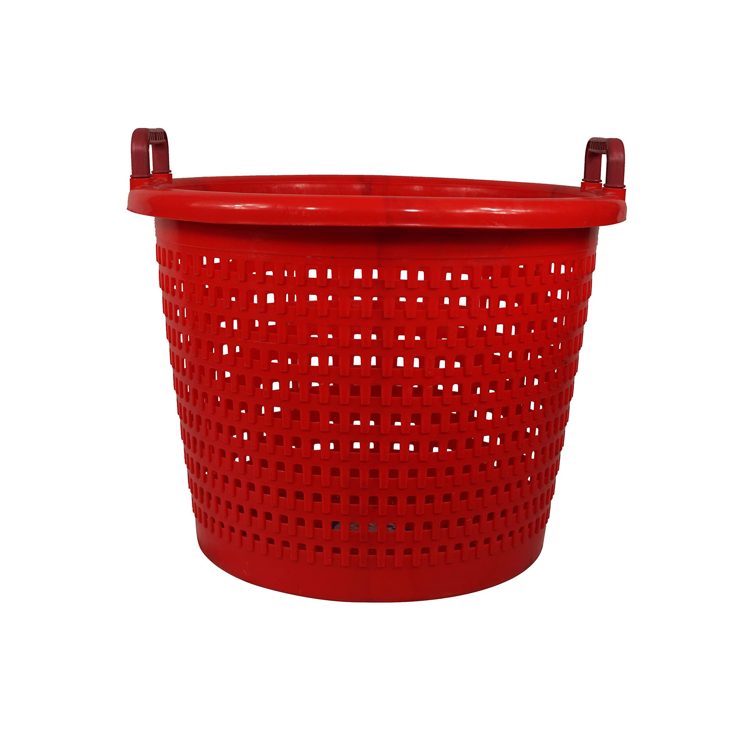 LEE FISHER SPORTS FISH BASKET- Handy RED Basket for Fishing, Laundry, All Purpose Basket-heavy duty, hold up 40 lbs, can take hot and cold condition, used by commercial fishermen for decades.