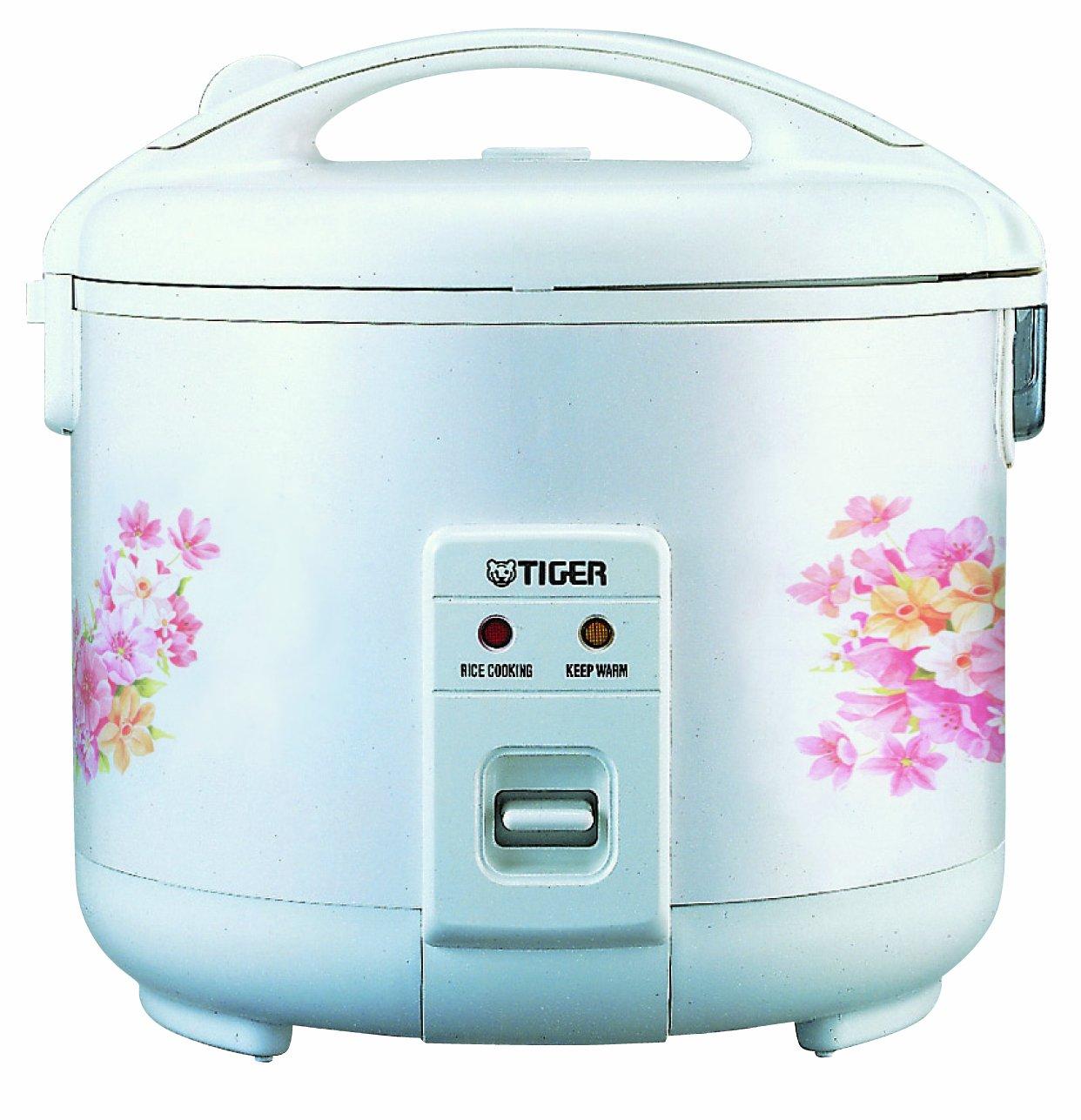 Tiger Tiger JNP-1800-FL 10-Cup (Uncooked) Rice Cooker and Warmer, Floral White