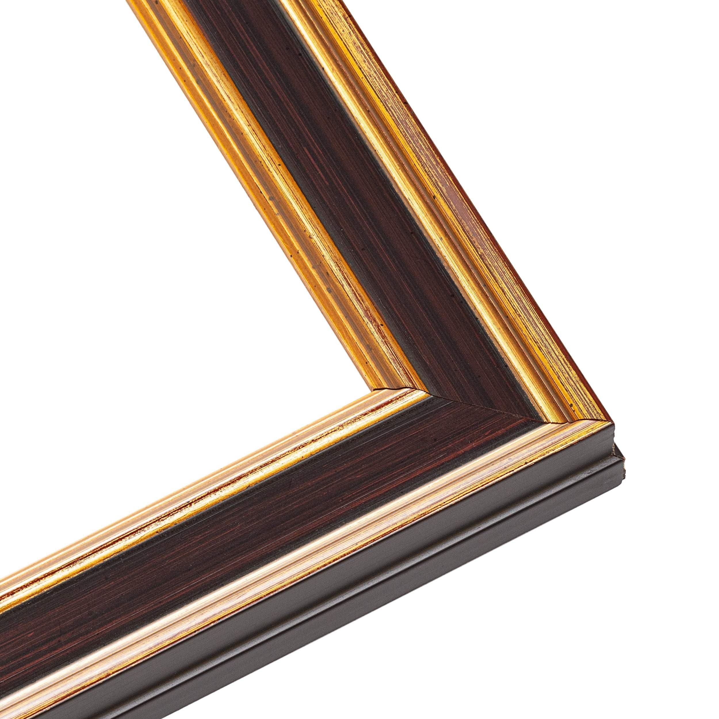 Poster Palooza 16x16 Frame Gold Brown Plein Air | 1.75 Inch Moulding Width | Solid Wood Picture Frame with UV Acrylic Plexiglass, Foam Board Backing & Hanging Hardware Included