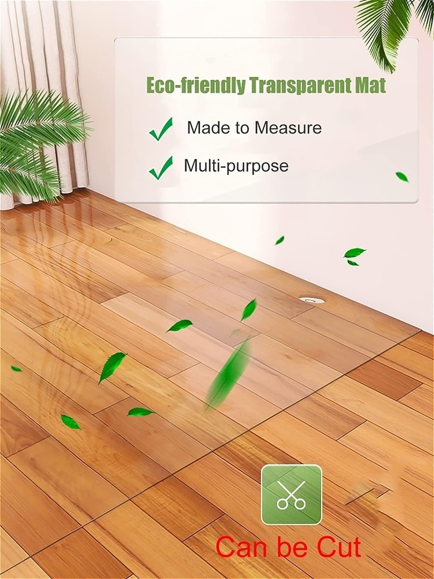 LOBUNS Clear Vinyl Plastic Floor Runner Protector Clear Vinyl Plastic Floor Runner Protector, 60/80/100/120/150cm Wide Non-Skid Waterproof Dustproof Mats, Desk Chair/Stairs/Pets Carpet Protector Mat (Size :