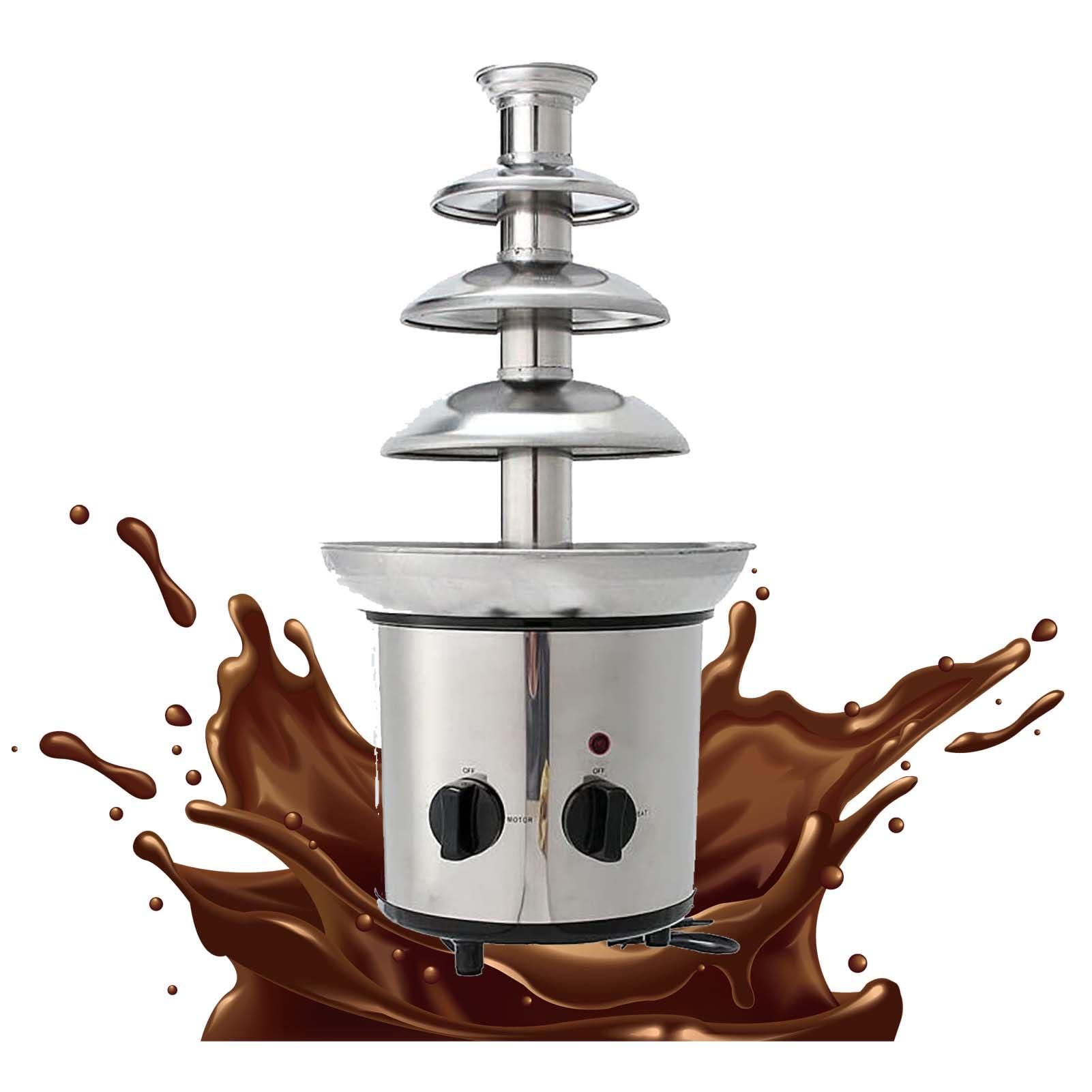 YSUEFIJO YSUEFIJO Mini Chocolate Fondue Fountain, Hot Chocolate Fondue Tower, Stainless Steel Cascading Fondue, Electric Melting Warming Machine, Whisper Quiet Motor, for Birthday Party, Buffet