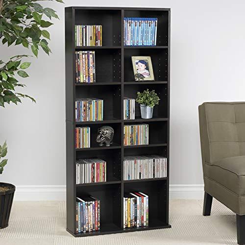 Atlantic Atlantic Oskar Adjustable Media Cabinet - Holds 464 CDs, 228 DVDs or 276 Blu-rays, 12 Adjustable and 4 fixed shelves PN in Espresso