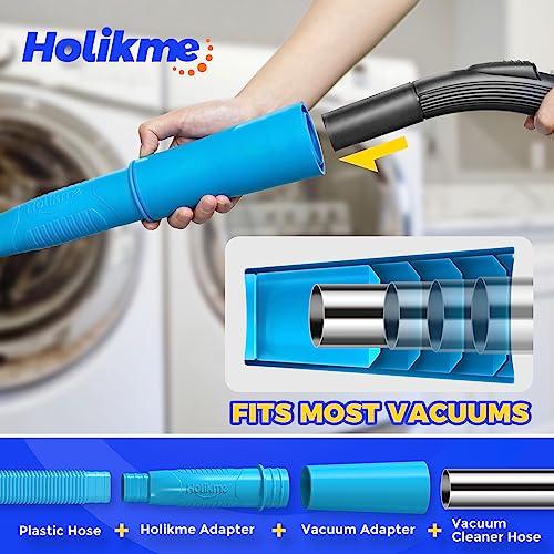 Holikme Holikme 2 Pieces Dryer Vent Cleaner Kit, Dryer Lint Vacuum Attachment and Flexible Dryer Lint Brush, Vacuum Hose Attachment Brush, Blue