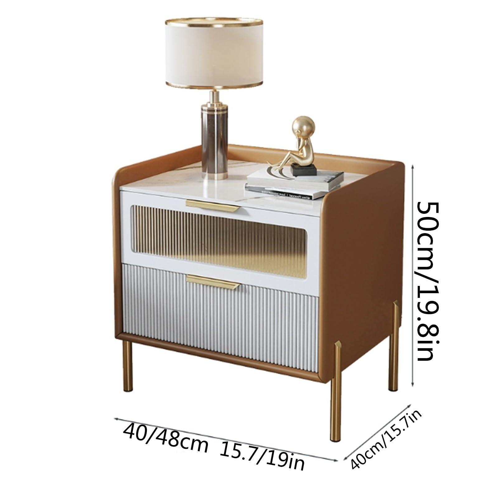 ELZEM Multipurpose Solid Wood Modern Bedroom Nightstand with Cabinet Legs, Freestanding Bedroom Side Table Nightstand with Handle, Suitable for Bedroom, Living Room, Study Room, etc. (Color : Green, Size