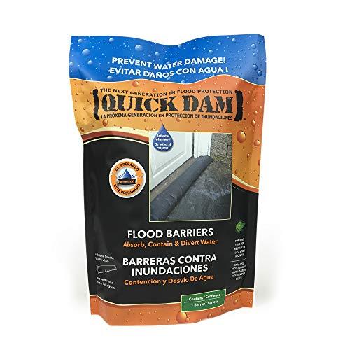 Quick Dam Quick Dam QD65-1 Water-Activated Flood Barrier-5 Feet-1/Pack, 5-ft, Black