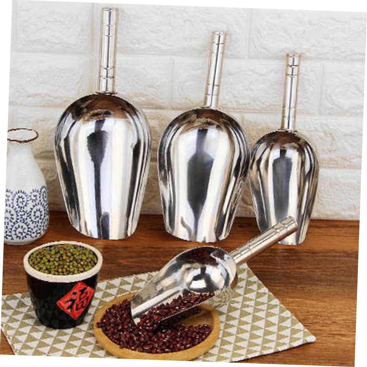 FUNOMOCYA FUNOMOCYA Ice Cube Scoop Refrigerator Ice Cookie Scoop Ice Scooper Ice Maker Trays Ice Cream Maker Ice Cream Flakes Ice Scoop for Ice Machine Ice Cube Tray Scraper Bin Stainless Steel Silver