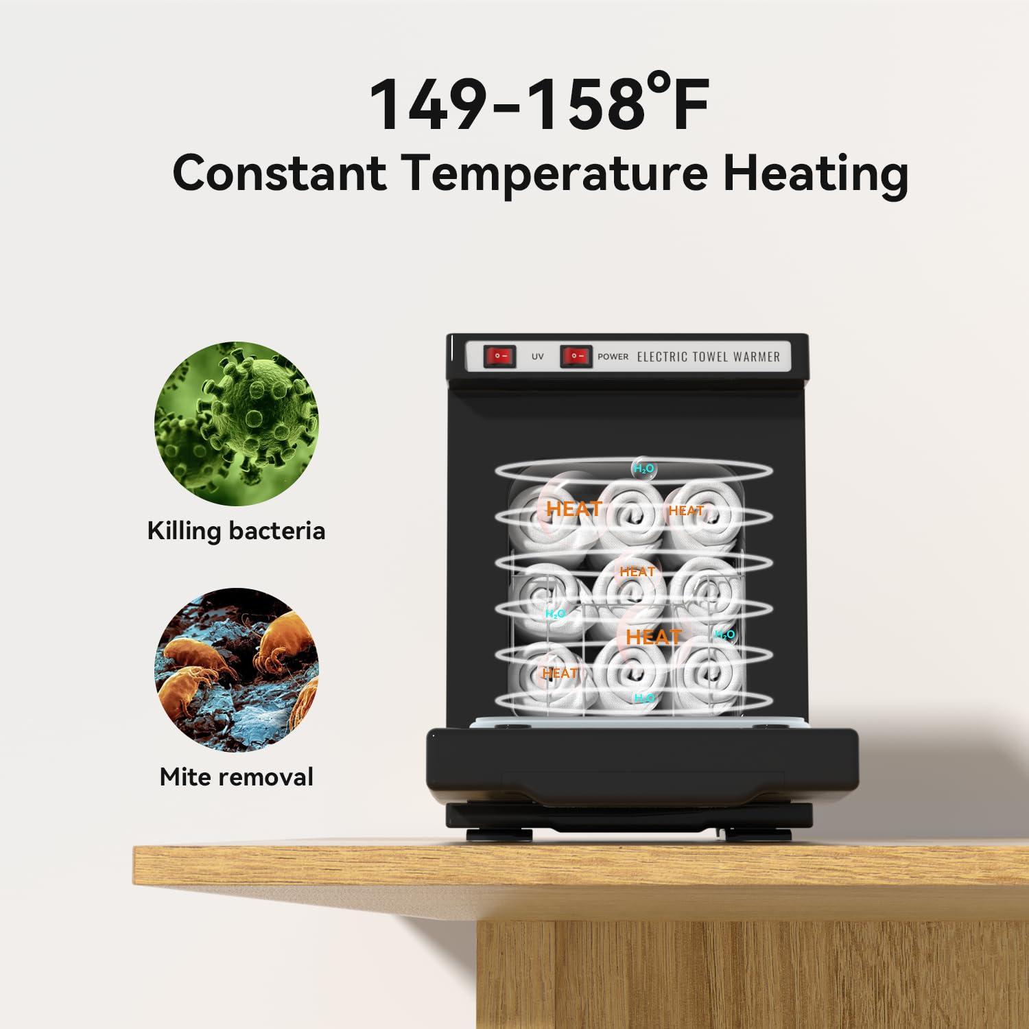 VERYTOP VERYTOP Hot Towel Warmer for Spa, Thermostatic Towel Heater, 2-in-1 Professional Mini Towel Warmer, Beauty Salon and Spa Towel Warmers for Facial.(5L-Black)