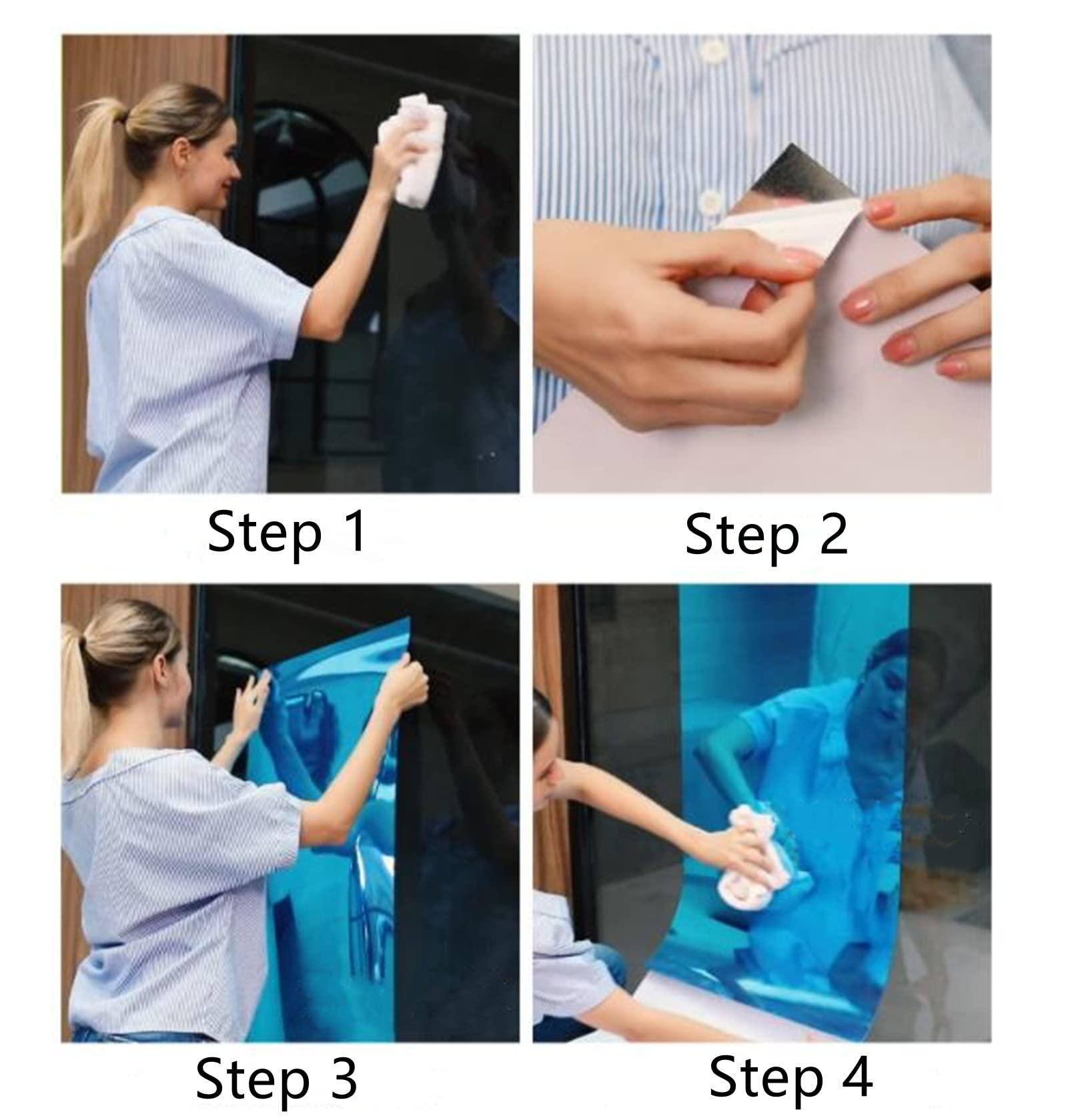 Onecen Flexible Mirror Sheets,19.7x59in Mirror Paper Self Adhesive Roll Stickers Non Glass Self Adhesive Mirror Tiles Self Adhesive Sheets,Great for Craft Home Wall Decor (Silver 19.7 * 59inches)