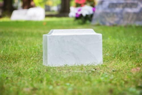 Silverlight Urns Carrera Classic Cultured Marble Cremation Urn for Ashes, Gray Urn, Grey, Adult Sized Cremation Urn for Human Ashes, Ground Burial, Home Memorial and Funeral Cremation Urn