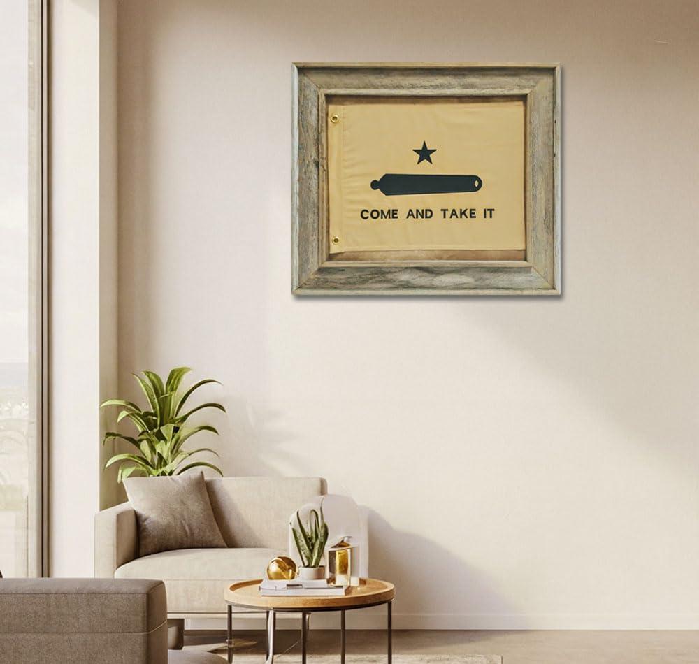 Wall Art Giant Come And Take It Flag With Grommets - Whitewash Frame