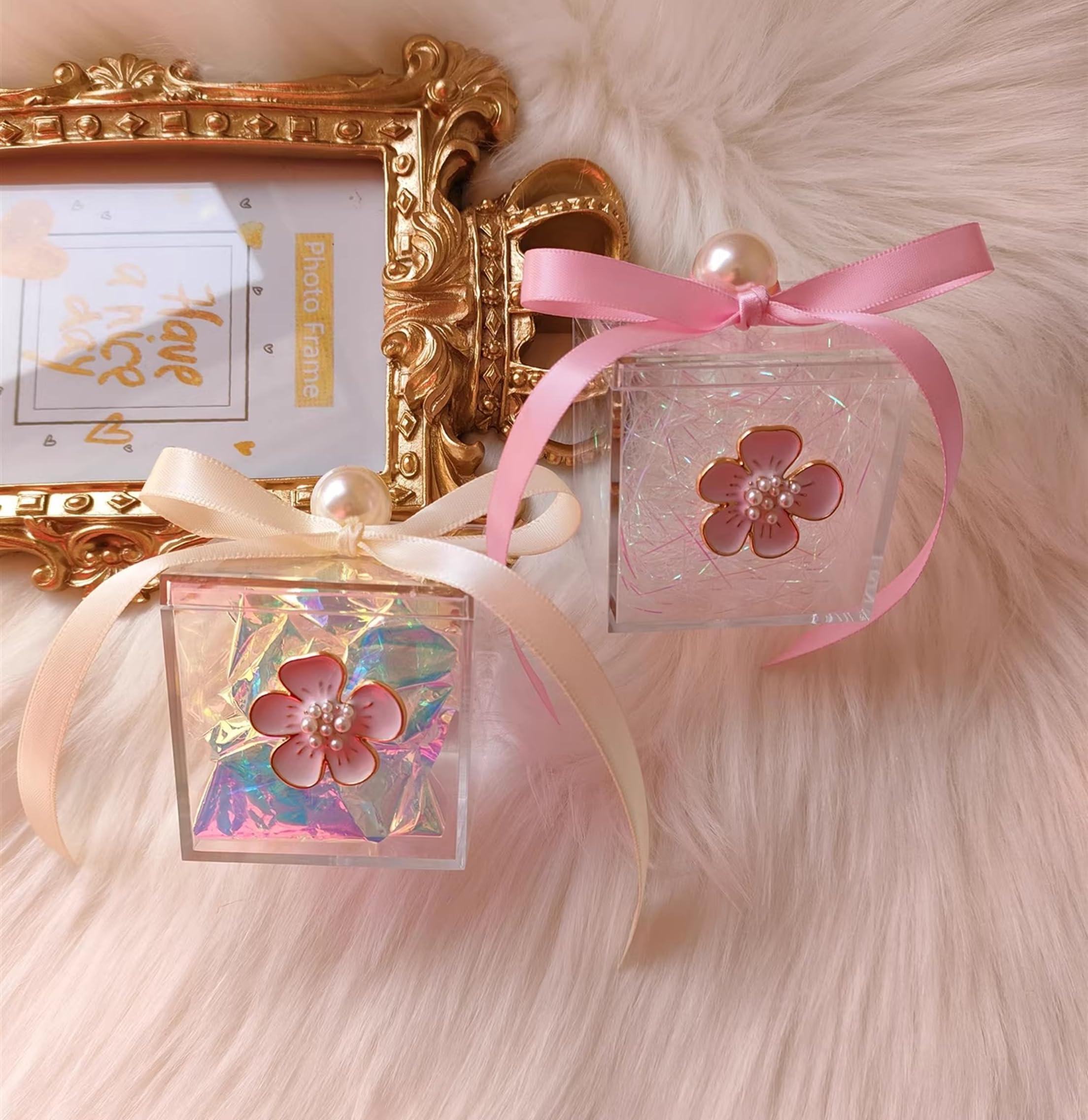 KissYou Acrylic Box Clear Box with Lid 12 Packs Transparent Small Acrylic Candy Box Party Favor Display Square Cube Wedding Birthday Christmas Decorations Party Jewlry Presents Gift Box 2.2x2.2x2.2 Inch