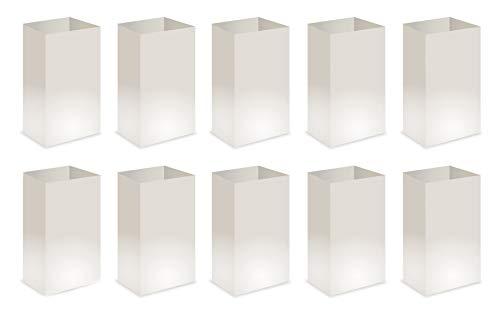 Elf Logic Elf Logic - Set of 10 Electric Luminary Bags (Incandescent Lights) - Plug in and Weatherproof Vellum Luminary Pathway Lighting - Reusable Luminary Bags - Perfect Outdoor Luminary Lights