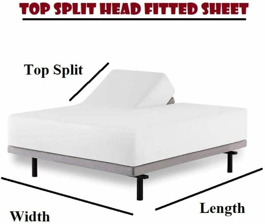 DIFFERENT SHEETING Split King Sheets Set for Adjustable Beds - 4 Piece Luxury Sheets - 14\" Deep Pocket 400TC & Extra Soft 100% Egyptian Cotton - Top Split Upto 28\" From Bottom - Royal Blue Stripe, King Size.