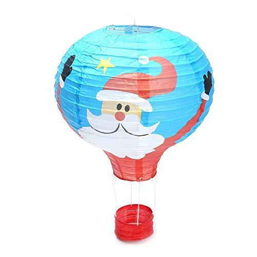 PlayShire 12\" Santa Claus Hot Air Balloon Paper Lantern Chinese Japanese Paper Lamps for Christmas Birthday Wedding Halloween Party Decoration, 6Pcs/Pack