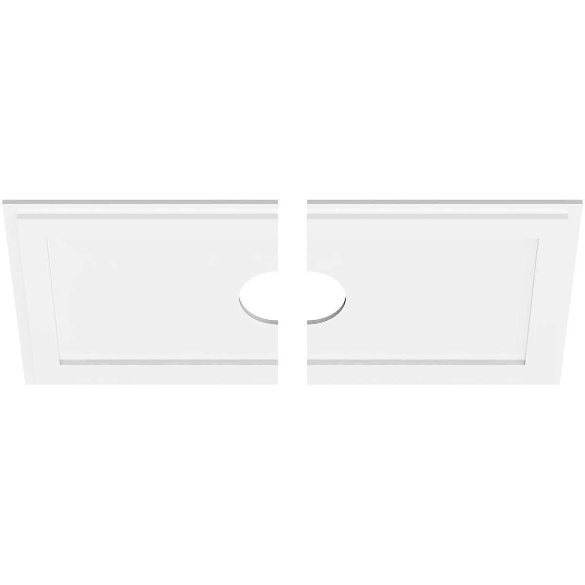 Ekena Millwork Ekena Millwork CMP34X17RE2-05000 Rectangle Architectural Grade PVC Contemporary, Two Piece Urethane Ceiling Medallions 34\"W x 17\"H x 5\"ID x 11 3/4\"C x 1\"P