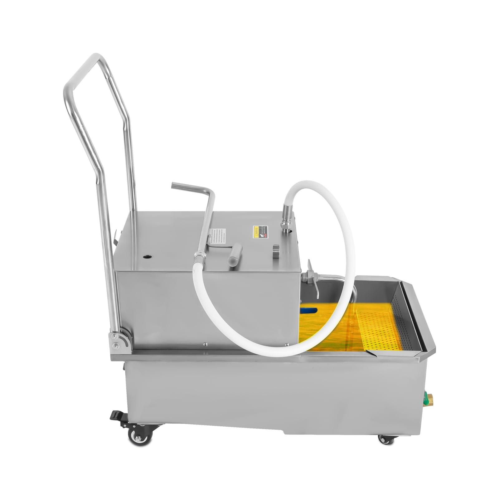 AGULIUM AGULIUM Mobile Fryer Filter, 550W Mobile Frying Oil Filtering System, Commercial Fryer Oil Filter Cart Machine, Oil Filtration System, Deep Fryer Filter Machine, 55L/14.53Gal Capacity