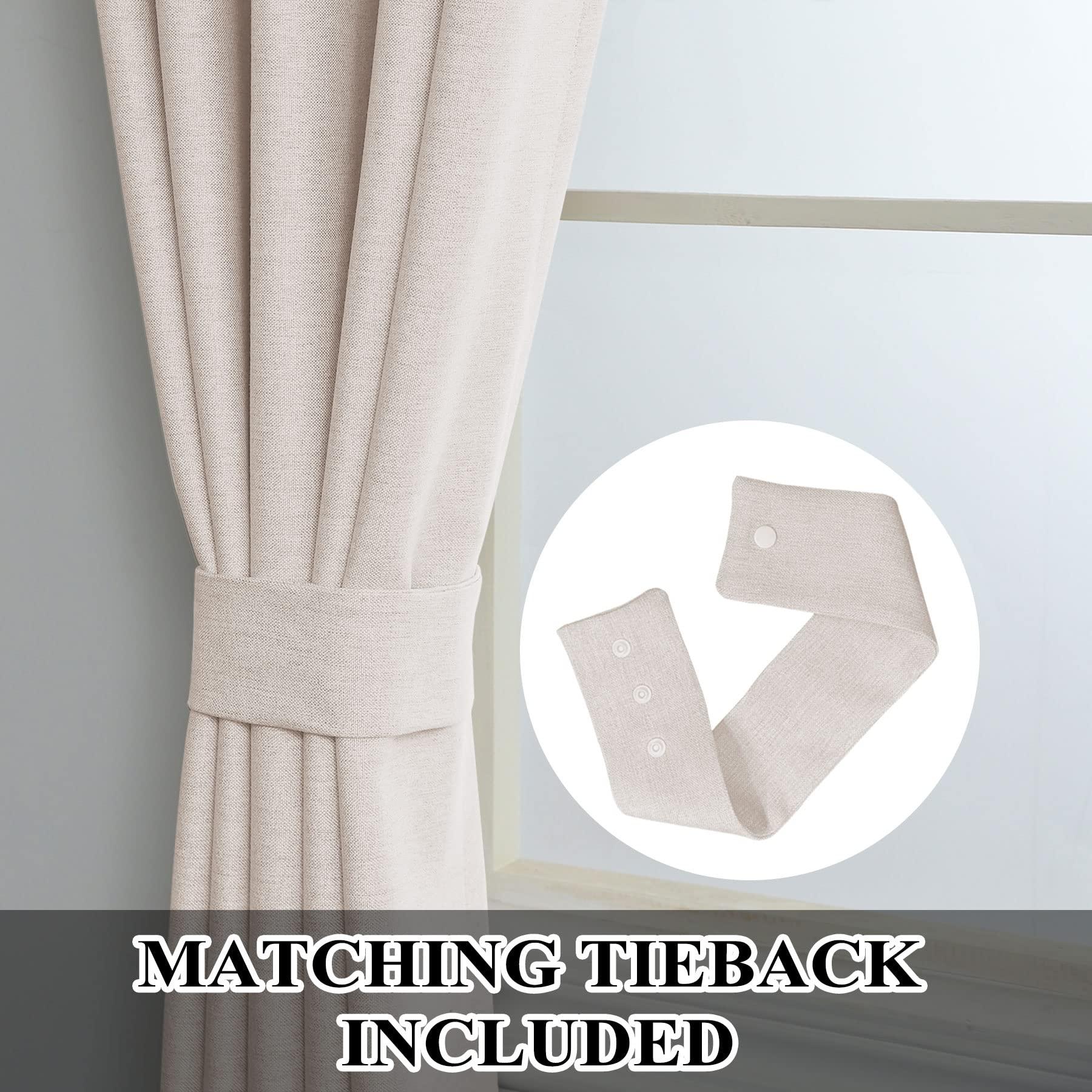 Fcosie Fcoise Pinch Pleat Curtains for Traverse Rod, 204 Inches Extra Long Drapes, Linen Look Blackout Curtains, Tall Ceiling to Floor Curtains, Extra Tall Curtains 17ft, Ivory White (50" W x 204" L, 1 PC)