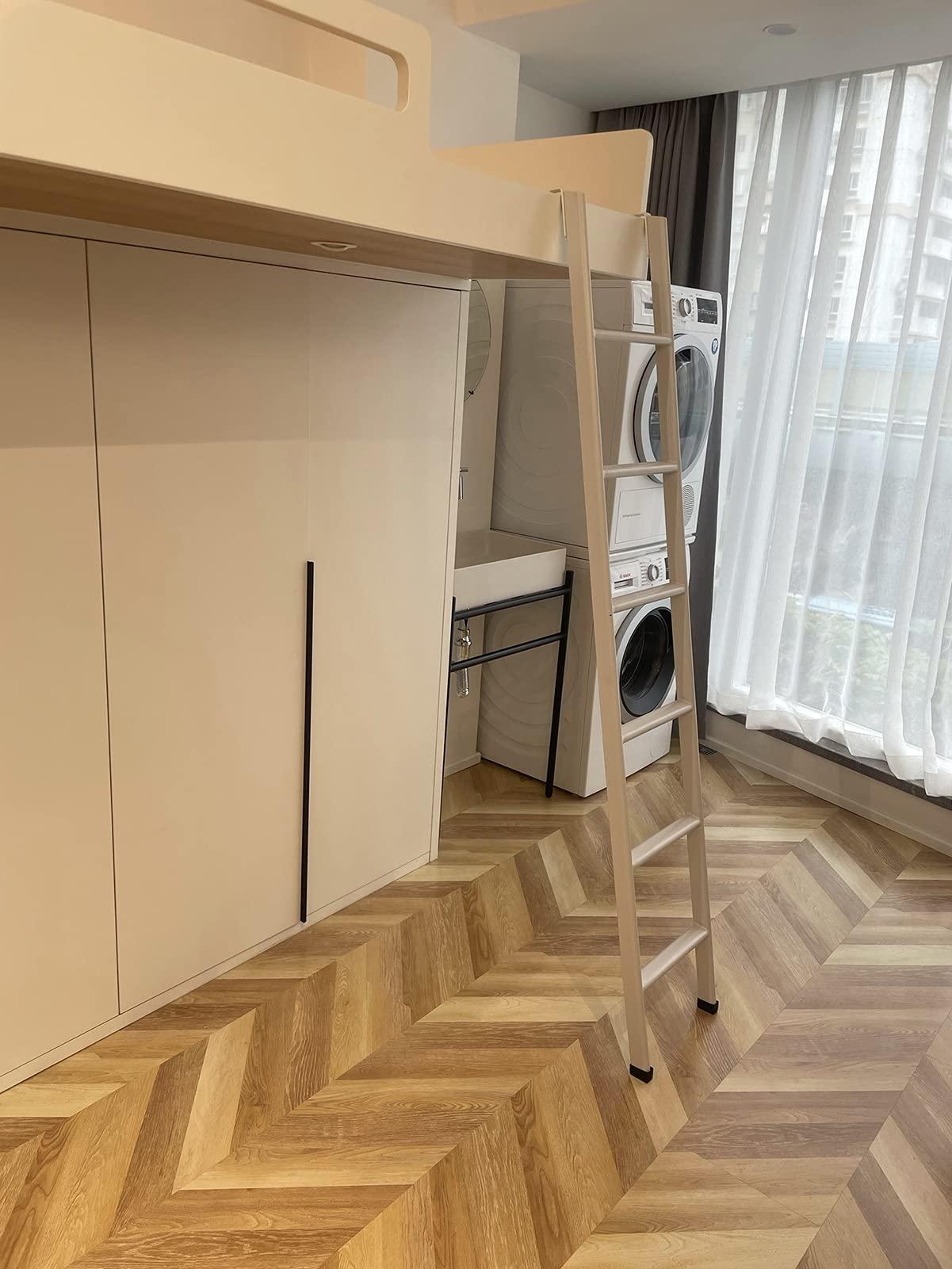 HWLL Bunk Bed Ladder Safety Bunk Bed Ladder Replacement Steps, Hook On Bunk Ladder for RV Bed/Travel Trailer/Camper, Easy Install and Remove, All Hardware Included (Color : White, Size : 150cm/59)