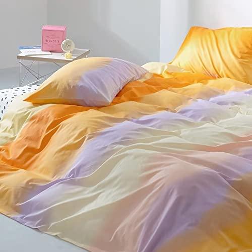 CLOTHKNOW CLOTHKNOW Yellow Orange Queen Comforter Sets 3Pcs Yellow Bedding Comforter Sets Abstract Queen Comforter Soft Yellow Comforter Sets Queen