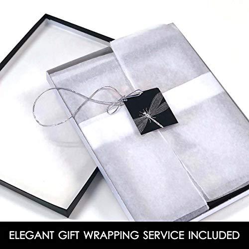 Custom Wedding Art 8X10 Framed Art Print - Personalized Gift For Couple And They Lived Happily Ever After Word Design Eye Chart on Blue Background Custom Metal Tin Print - With Solid Wood Frame & Gift Wrapping CWA-P1274