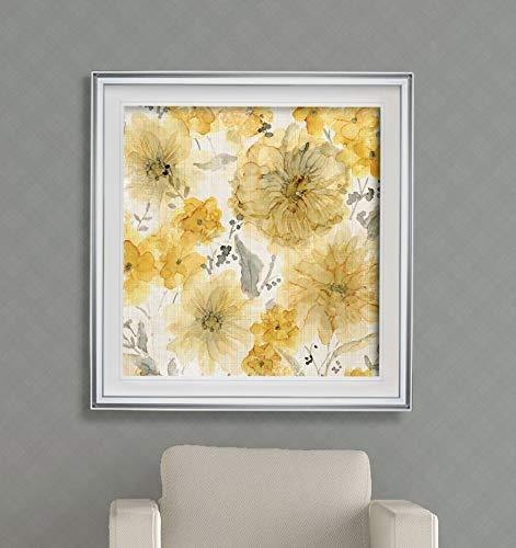 Renditions Gallery Renditions Gallery Sunshine and Linen Abstract Artwork Contemporary Art Framed Yellow Flower Pictures Giclee Prints Home Wall Decor