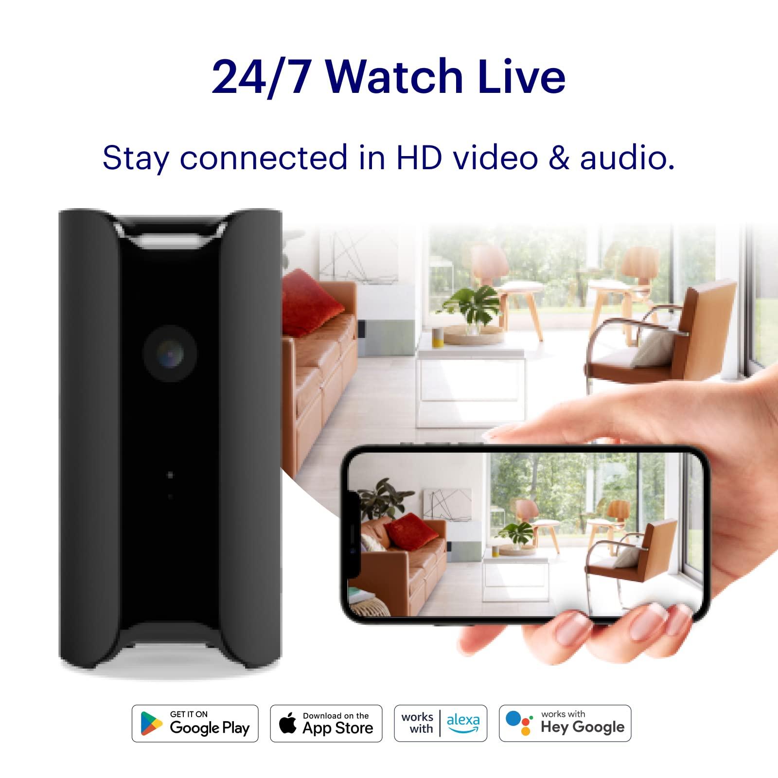 Canary Canary Pro Indoor Home Security Camera 1080p HD WiFi IP | 24/7 Watch Live Video, Siren, Climate Monitor, Motion Alerts, Two-Way Talk, Night Vision, 10x Zoom, Private Mode, Works with Alexa and More