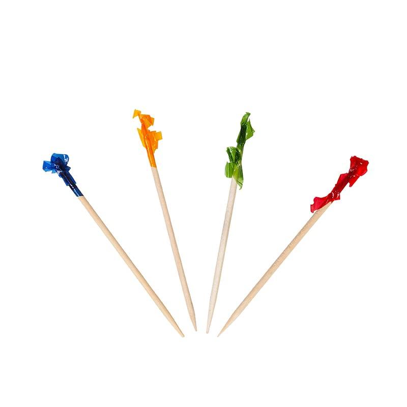 KingSeal 2000 Count | KingSeal Regular Sandwich Frill Toothpicks, Assorted Colors, 2.5 Inch Length, Bamboo Wood - 2 Boxes x 1000 Each