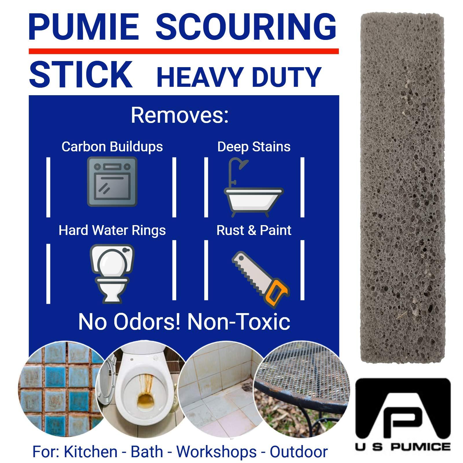 PUMIE U.S. Pumice 1001 Pumie Scouring Stick, Heavy Duty, HDW, Remove Stains, Hard Water Rings, Rust and Paint, Carbon Buildups, (6 Pack)